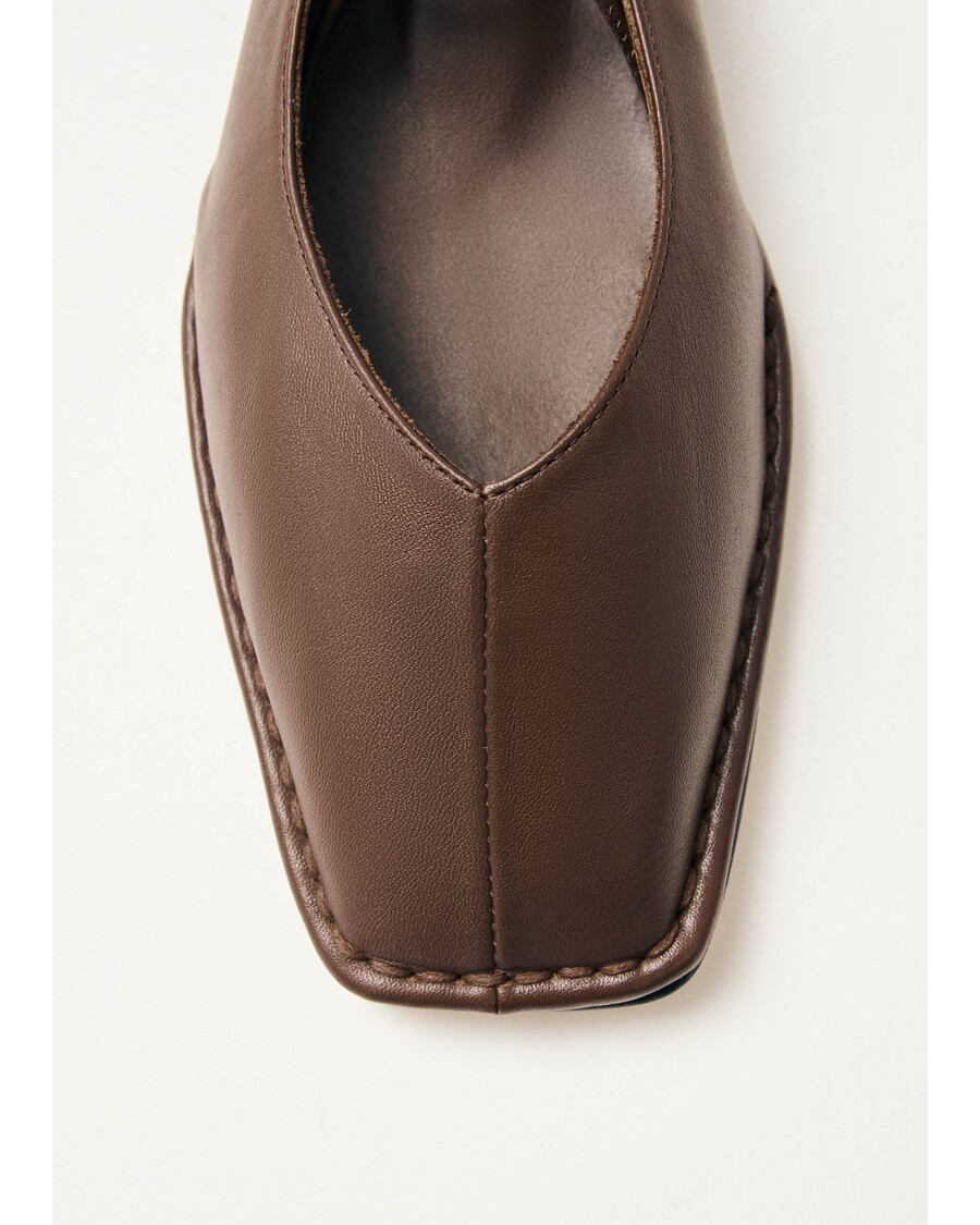 Alohas Sway Chestnut Brown Leather Ballet Flats