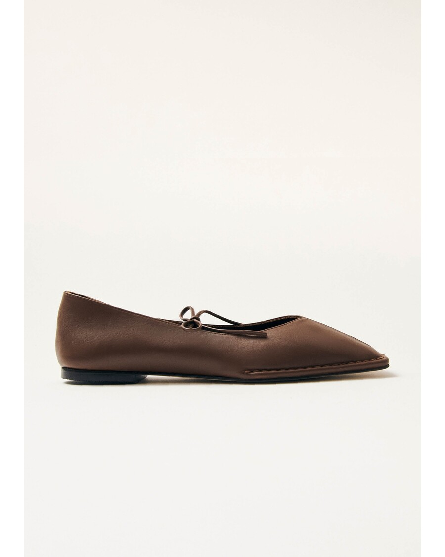 Alohas Sway Chestnut Brown Leather Ballet Flats