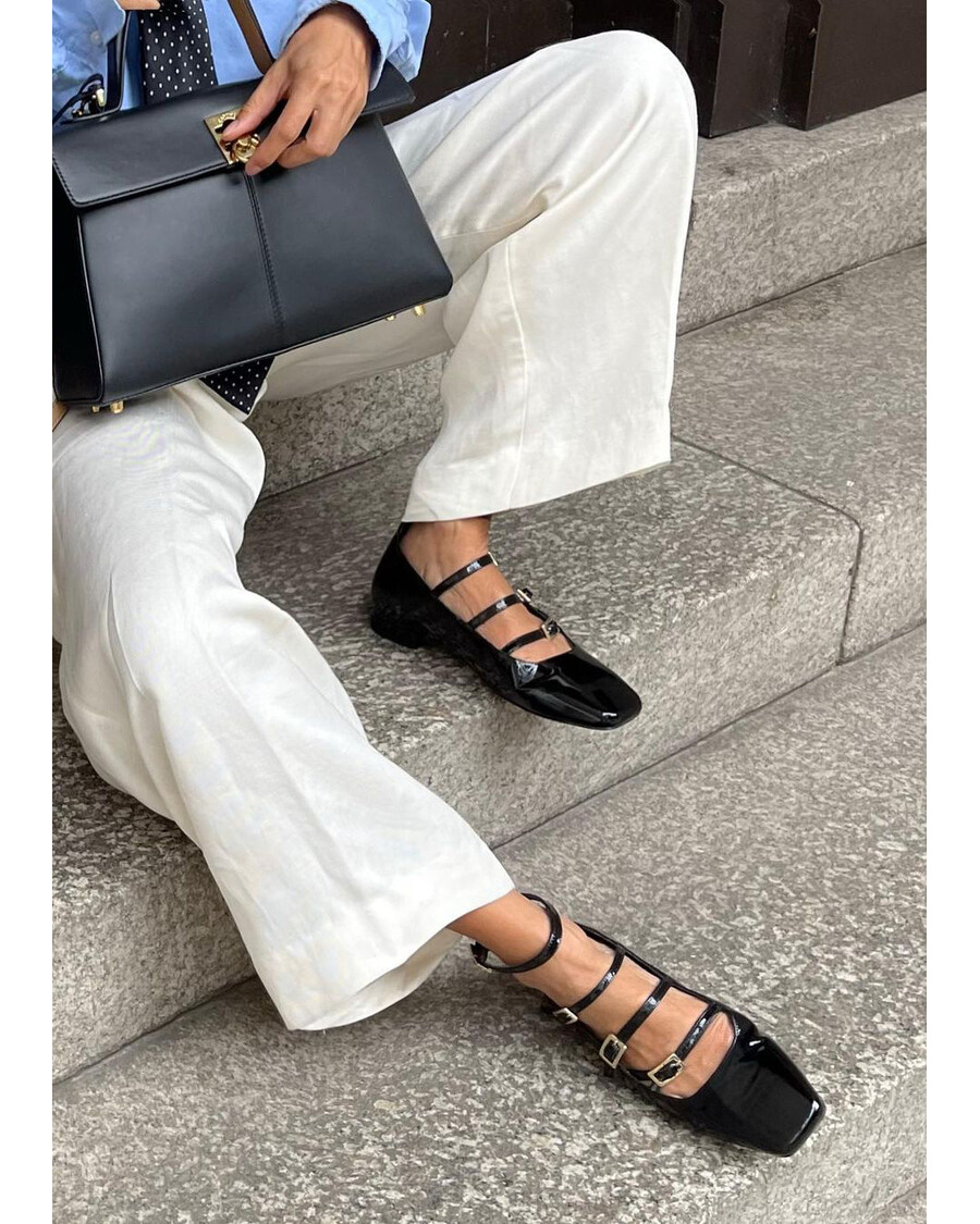 דירות בלט מעור שחור של אלוהס לוק אוניקס