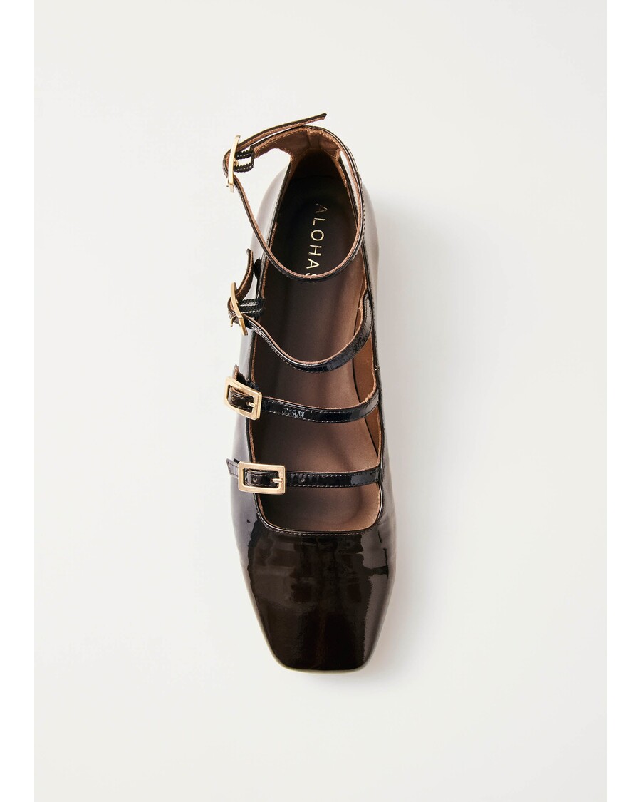 Alohas Luke Onix Coffee Brown Leather Ballet Flats