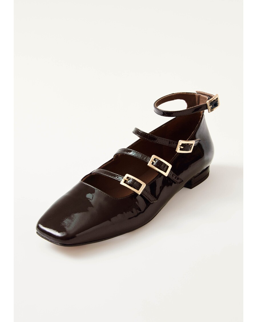 Alohas Luke Onix Coffee Brown Leather Ballet Flats