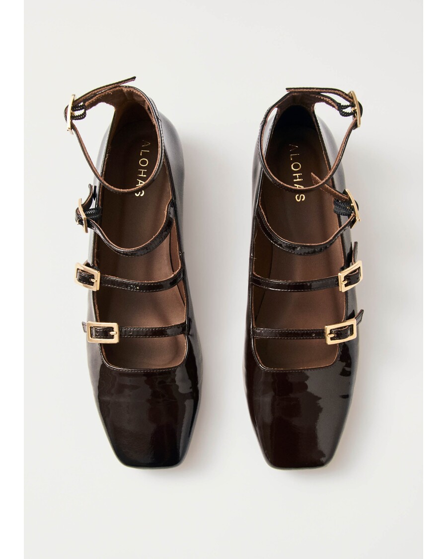 Alohas Luke Onix Coffee Brown Leather Ballet Flats