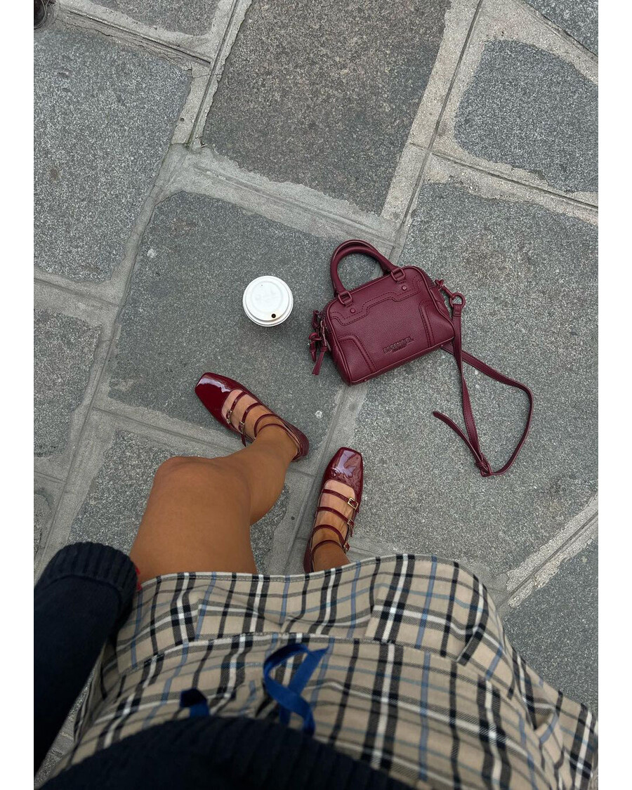 Alohas Luke Onix Wine Burgundy Leather Ballet Flats