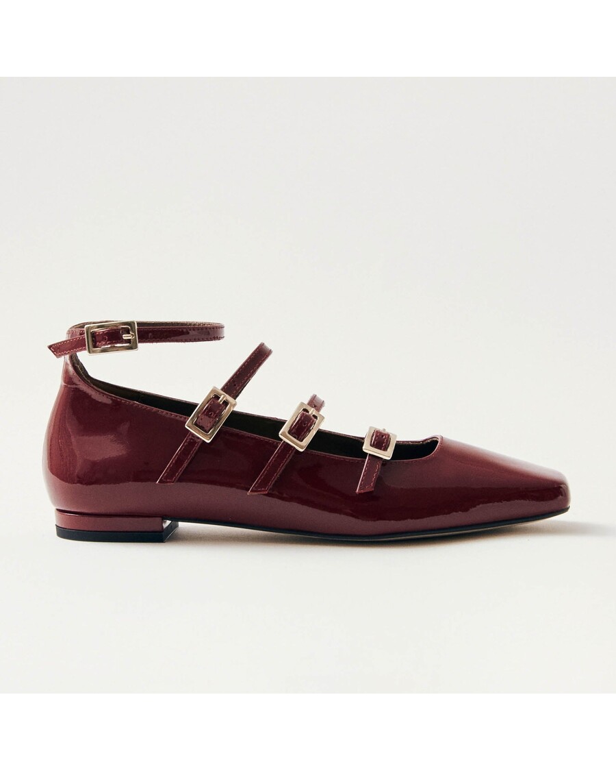Alohas Luke Onix Wine Burgundy Leather Ballet Flats