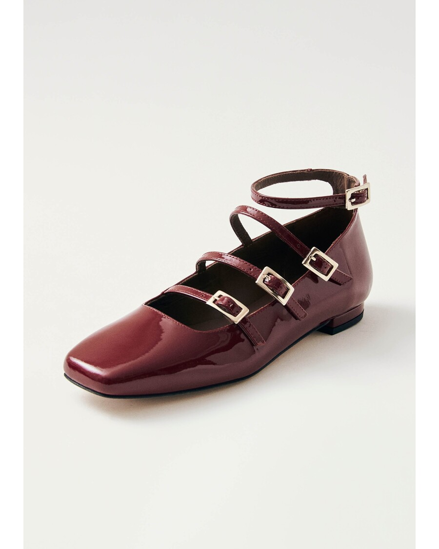Alohas Luke Onix Wine Burgundy Leather Ballet Flats