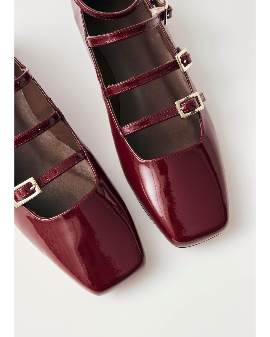 Alohas Luke Onix Wine Burgundy Leather Ballet Flats