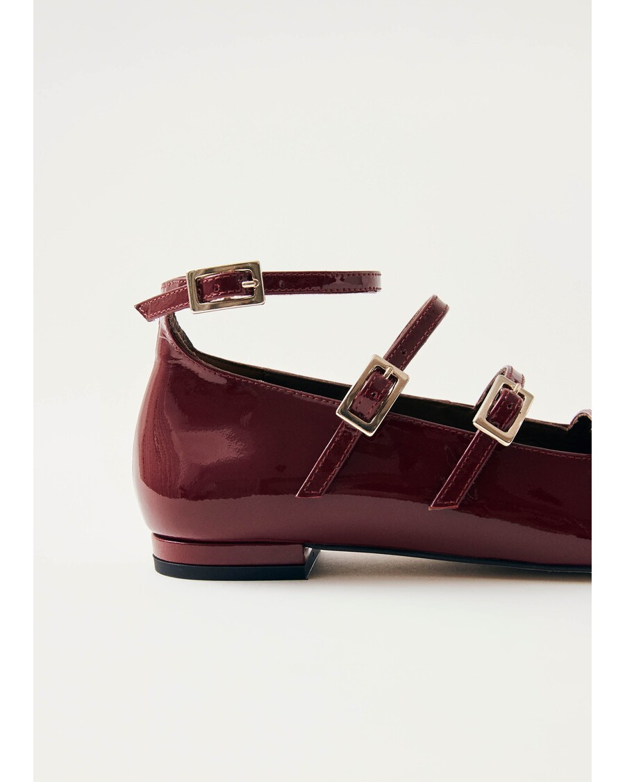 Alohas Luke Onix Wine Burgundy Leather Ballet Flats