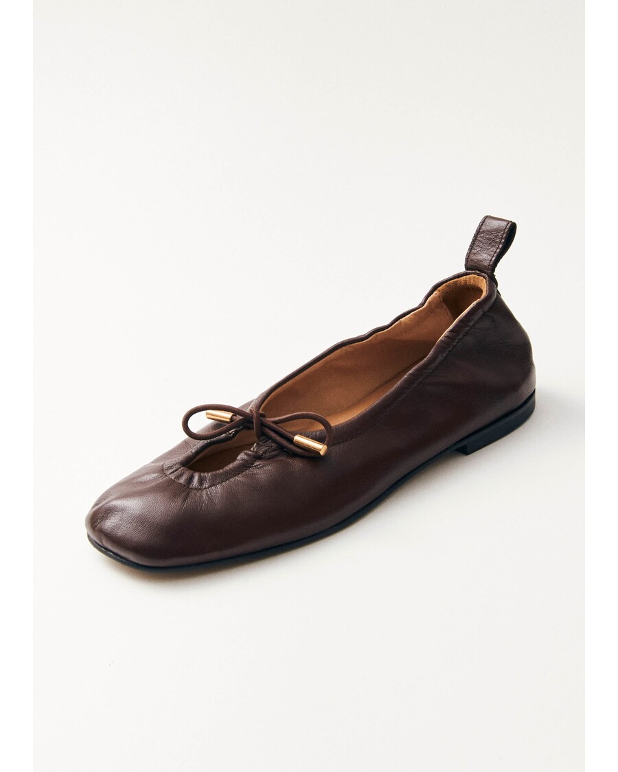 Alohas Rosalind Brown Leather Ballet Flats
