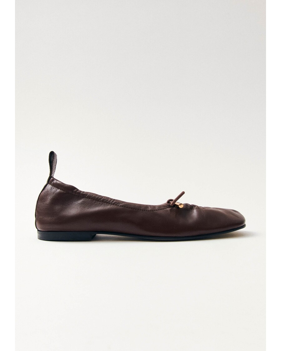 Alohas Rosalind Brown Leather Ballet Flats