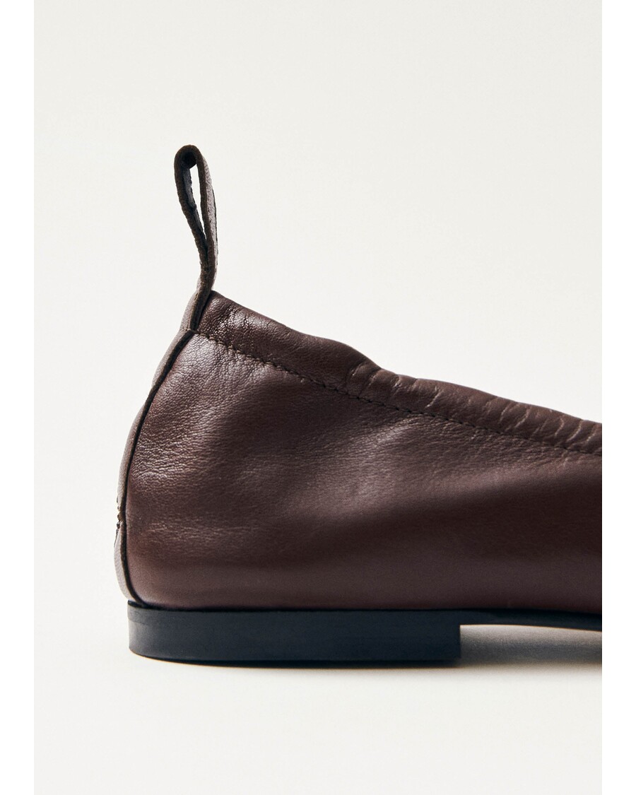 Alohas Rosalind Brown Leather Ballet Flats