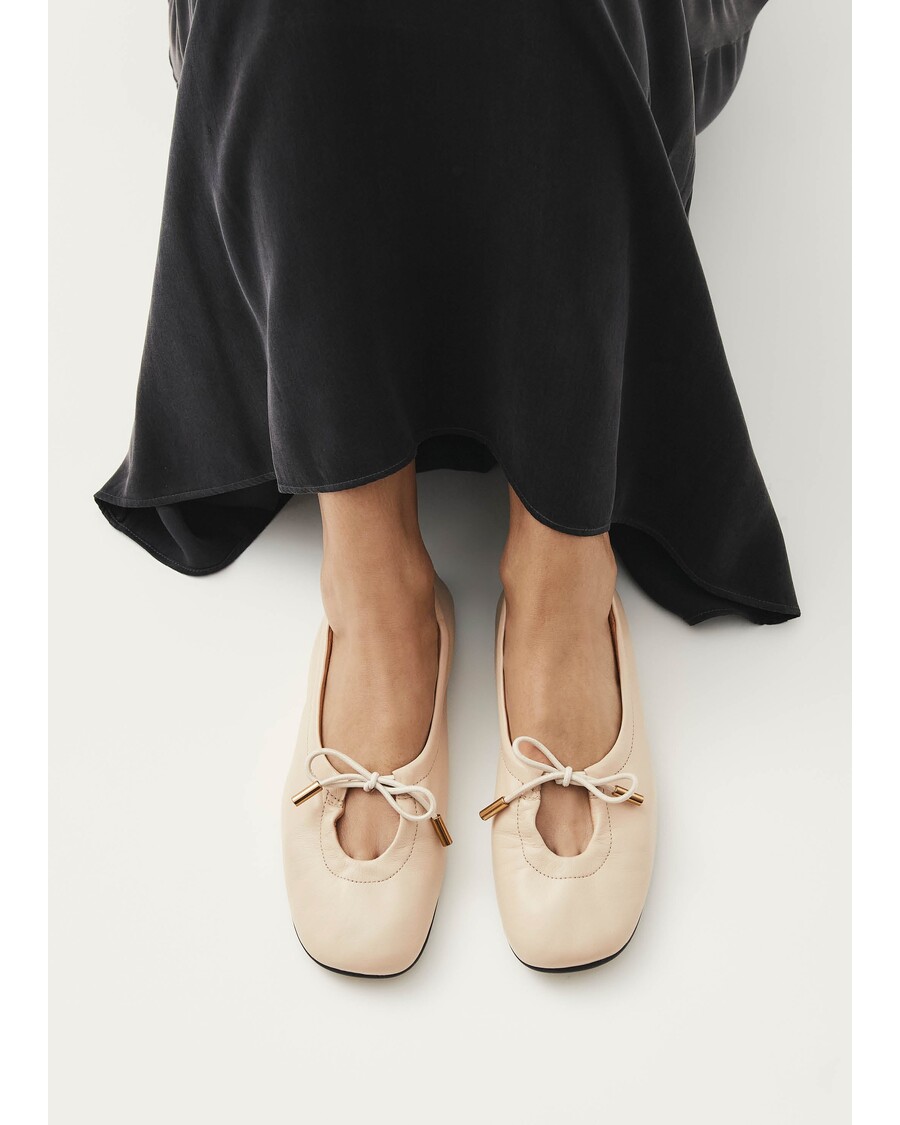 Alohas Rosalind Cream Leather Ballet Flats