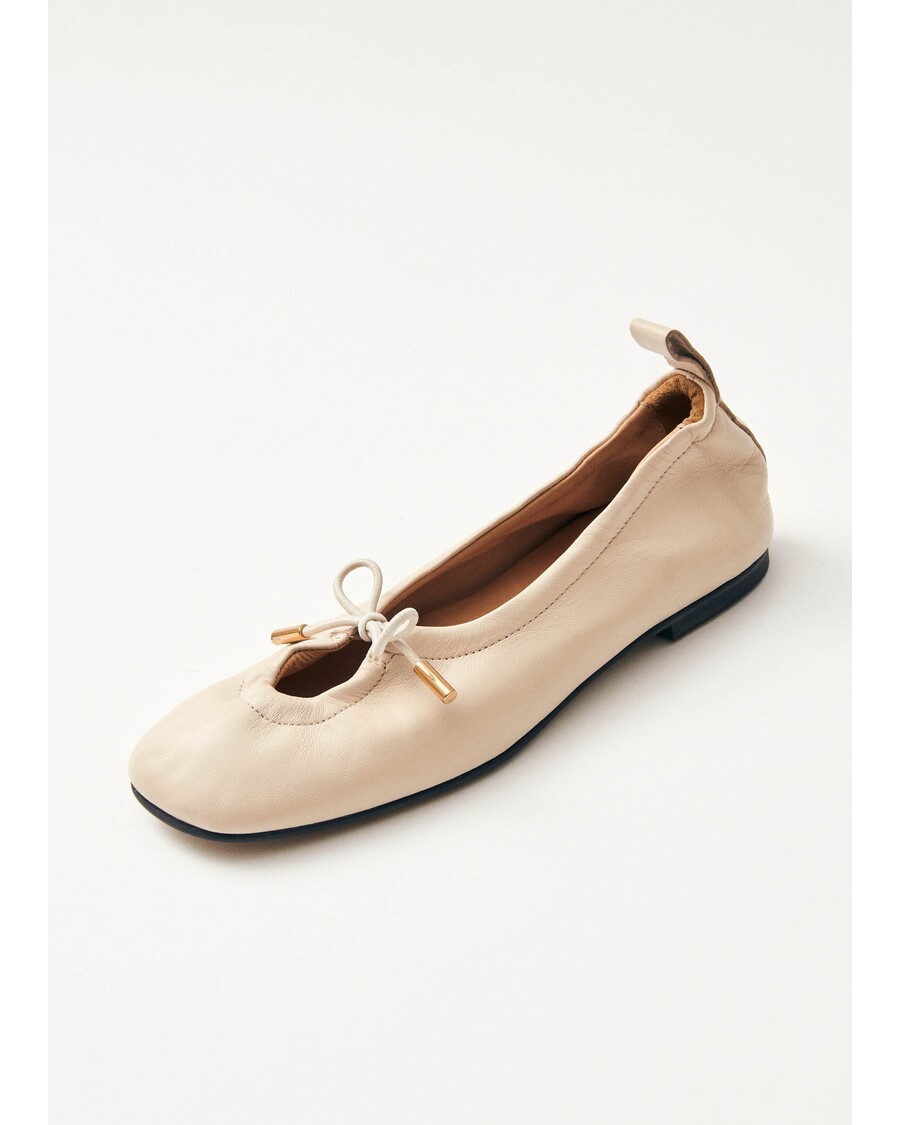 Alohas Rosalind Cream Leather Ballet Flats