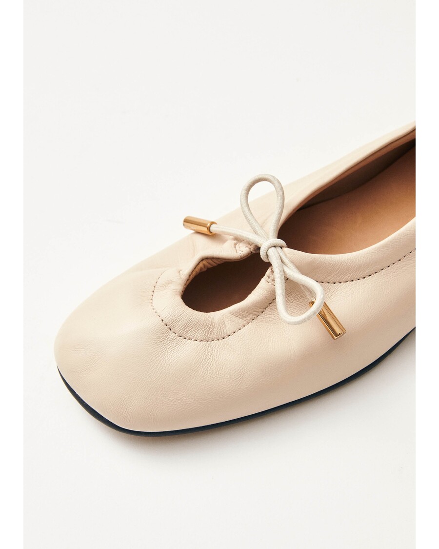 Alohas Rosalind Cream Leather Ballet Flats