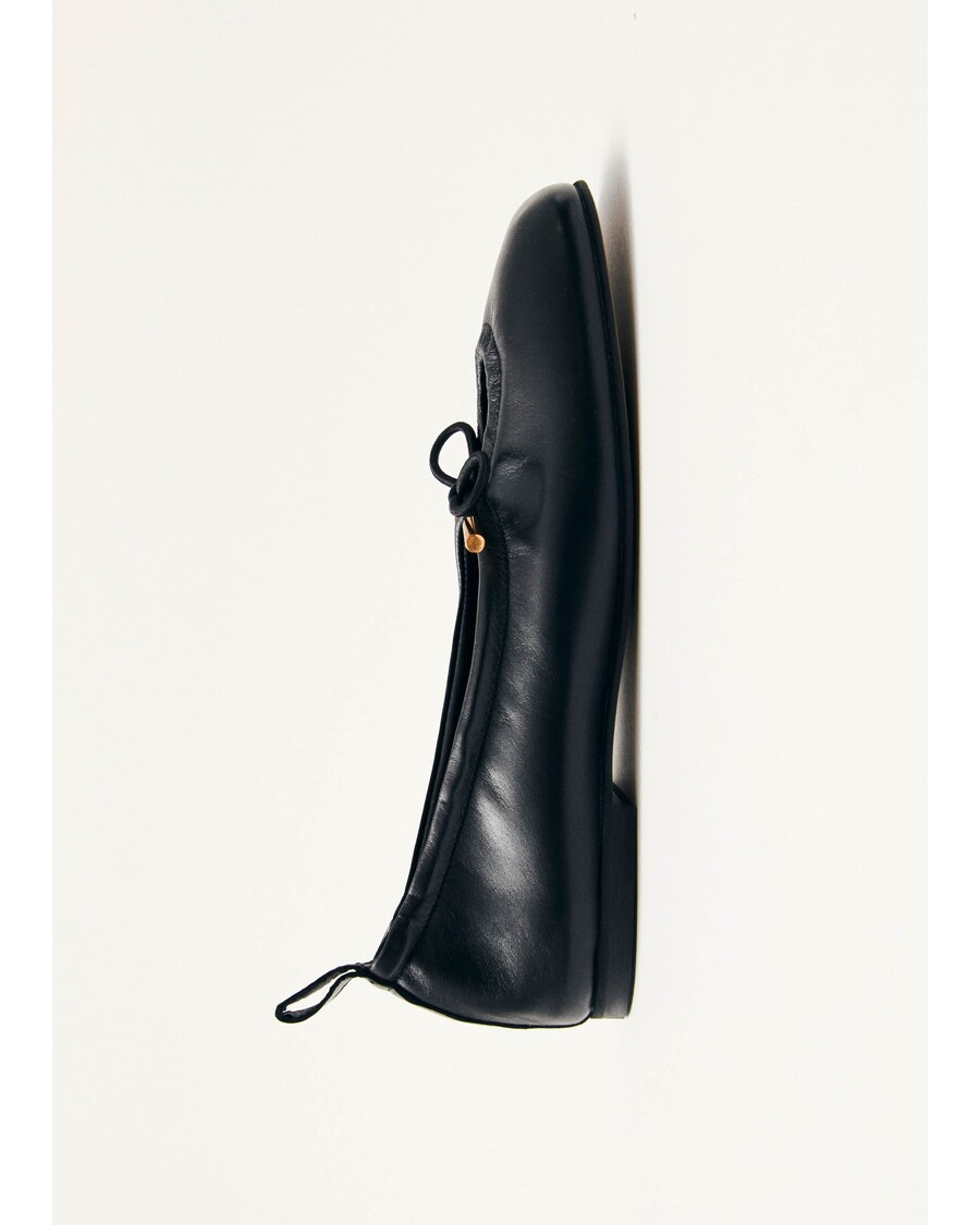 Alohas Rosalind Black Leather Ballet Flats