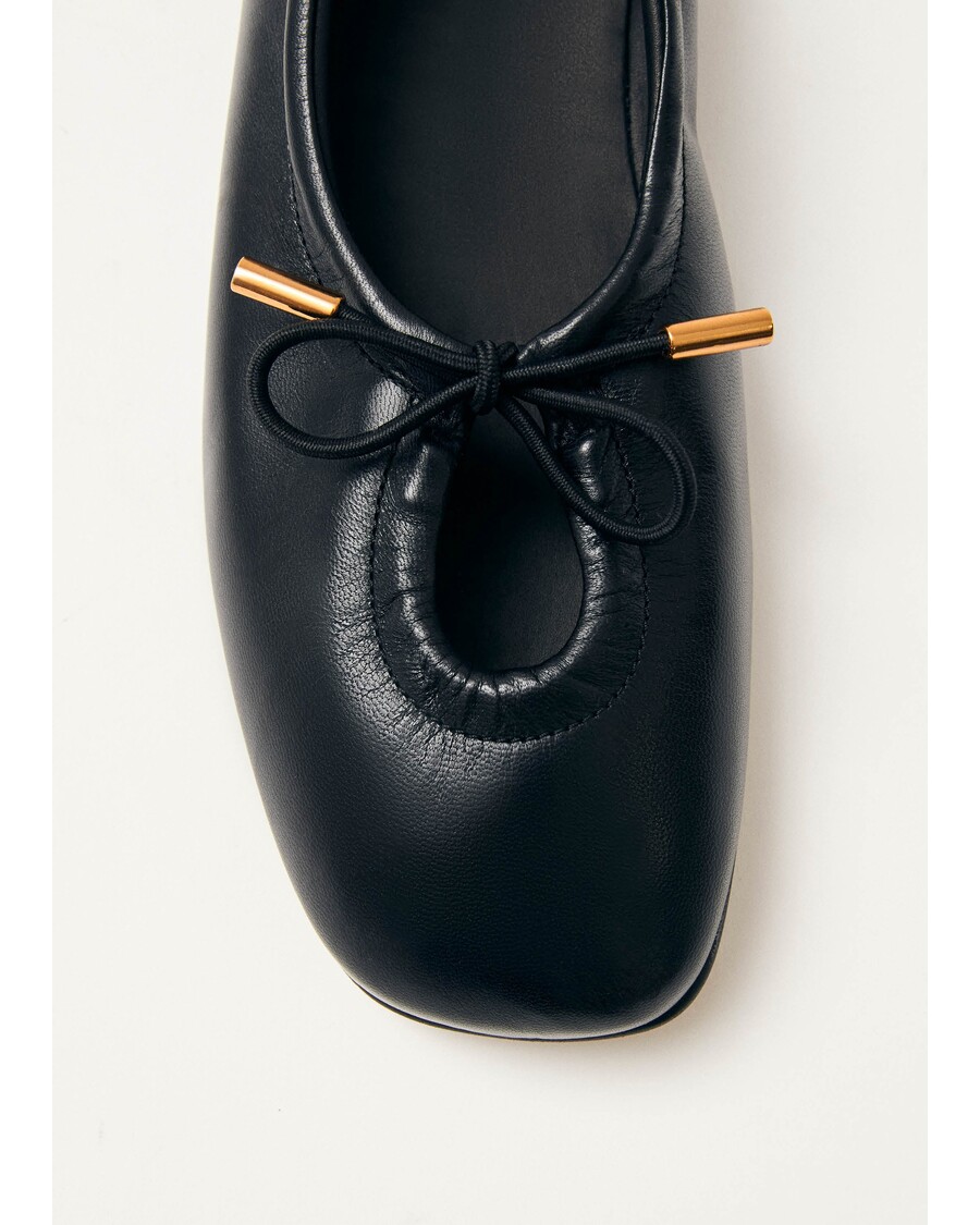 Alohas Rosalind Black Leather Ballet Flats