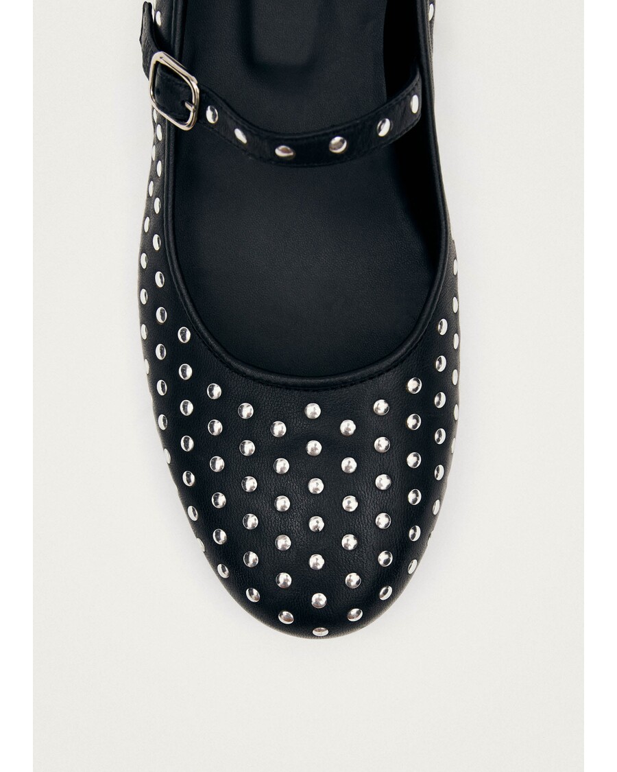 Alohas Lucien Black Leather Ballet Flats