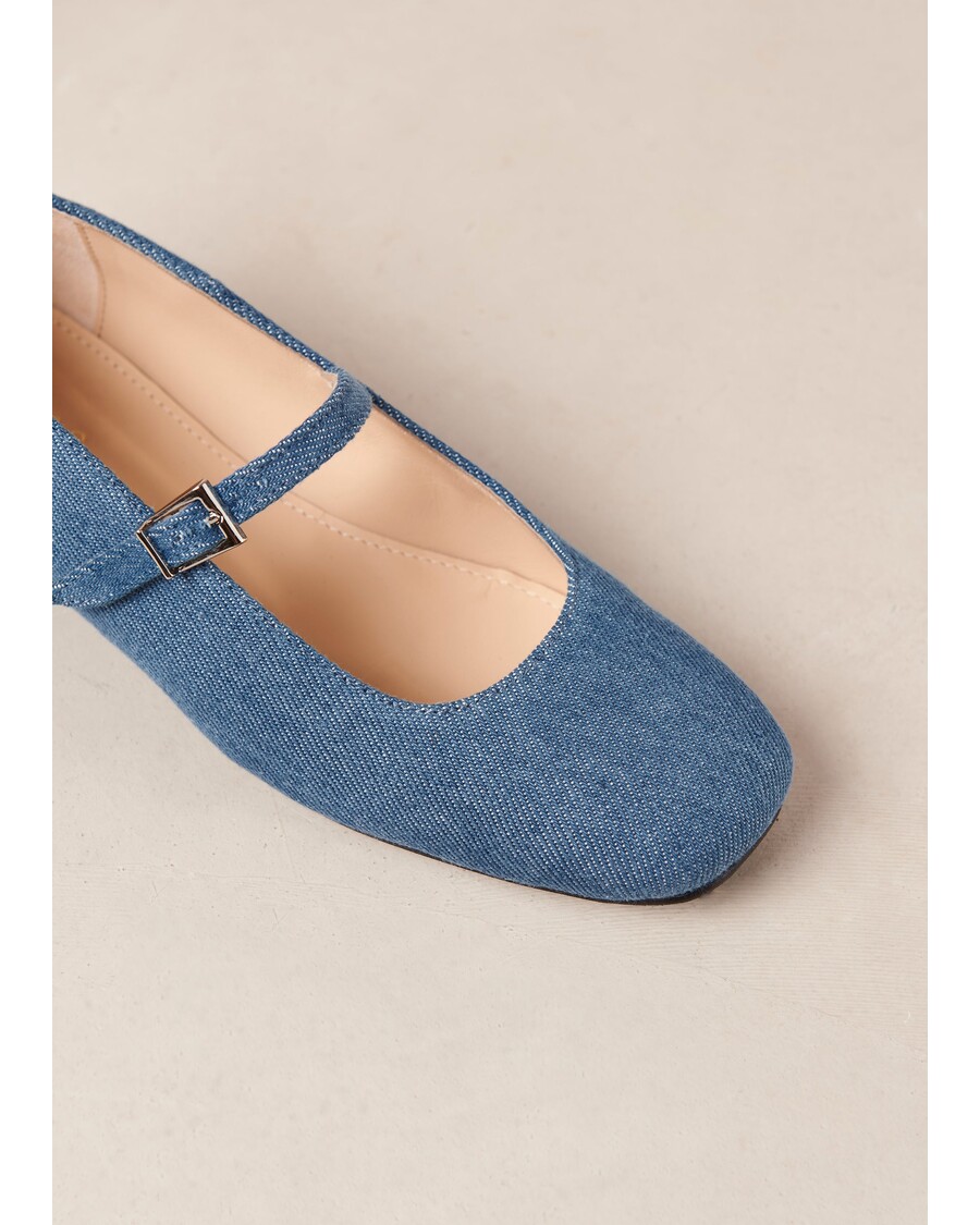 Alohas Por Do Sol Denim Blue Denim Ballet Flats