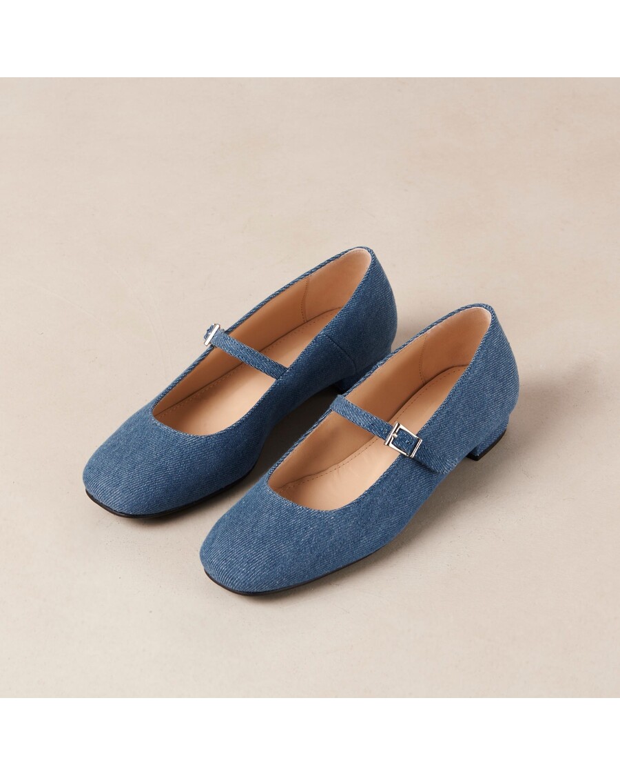 Alohas Por Do Sol Denim Blue Denim Ballet Flats