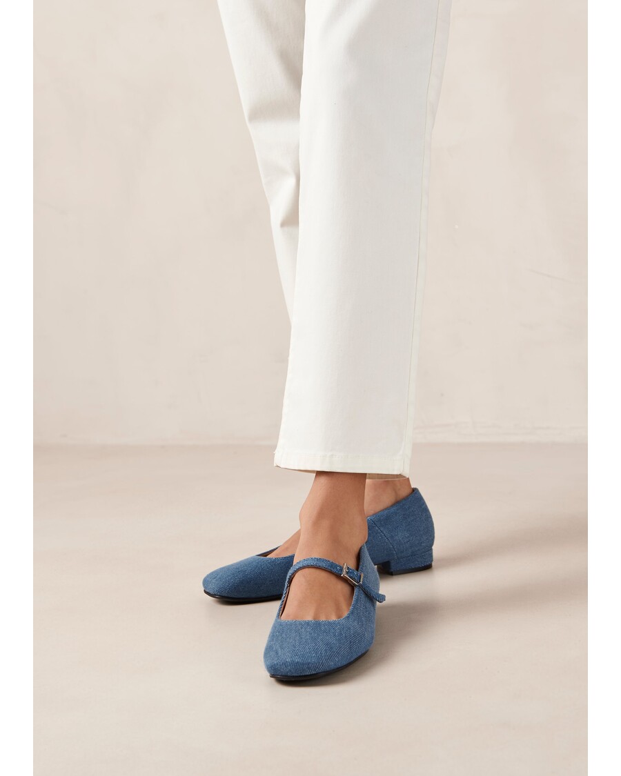 Alohas Por Do Sol Denim Blue Denim Ballet Flats