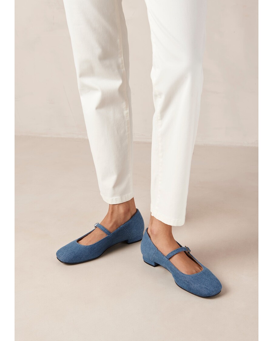Alohas Por Do Sol Denim Blue Denim Ballet Flats