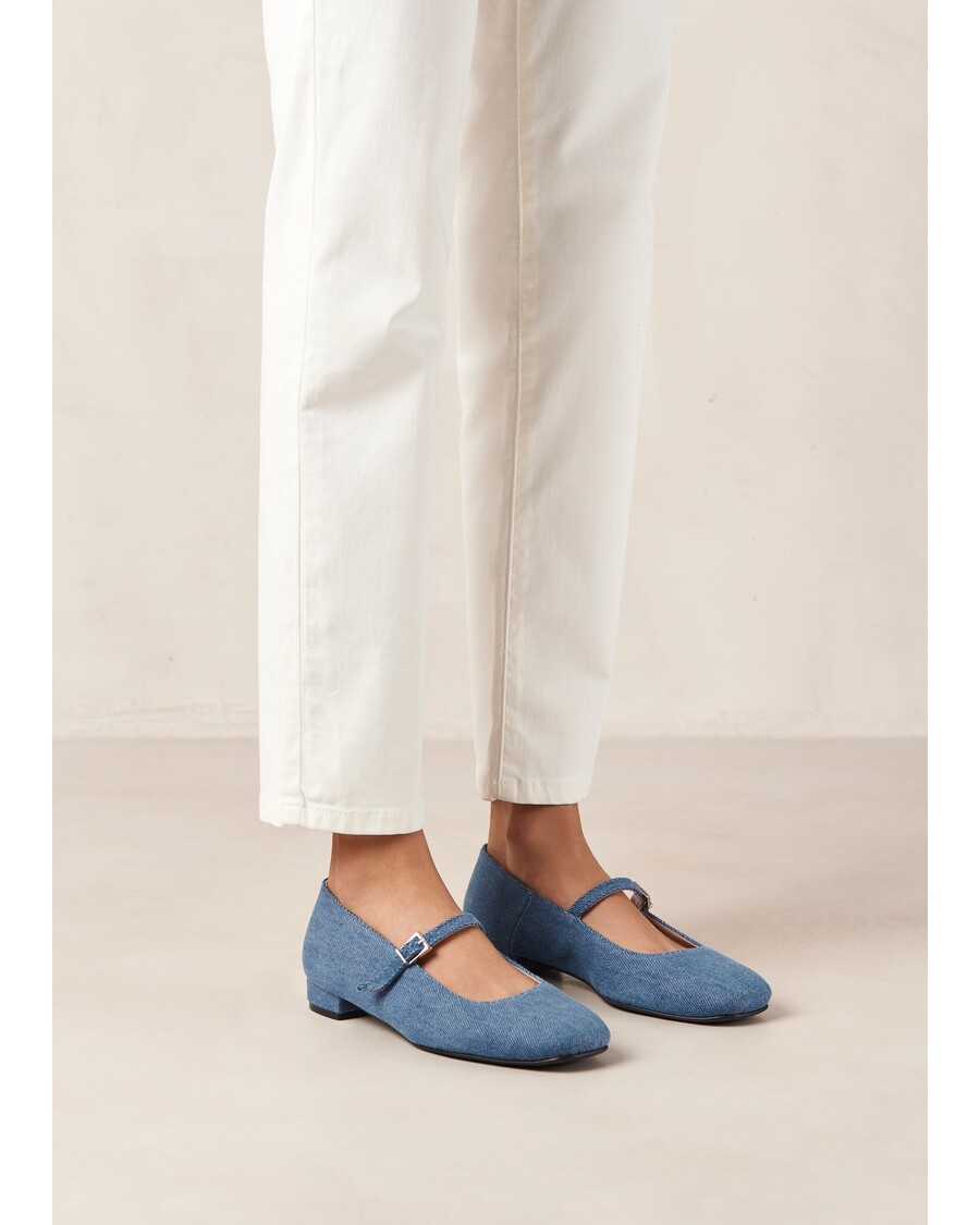 Alohas Por Do Sol Denim Blue Denim Ballet Flats
