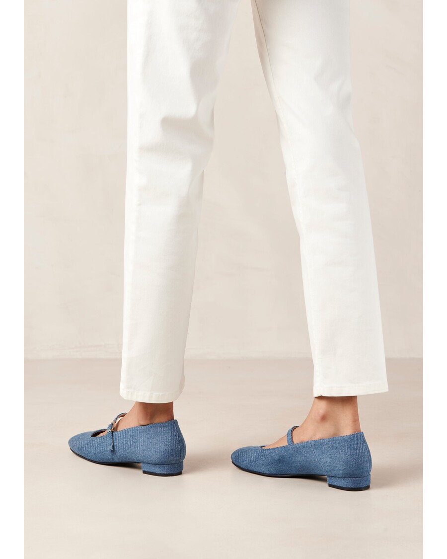 Alohas Por Do Sol Denim Blue Denim Ballet Flats