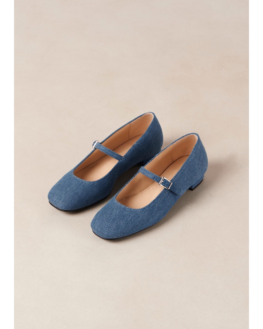 Alohas Por Do Sol Denim Blue Denim Ballet Flats