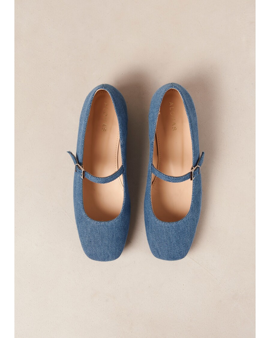 Alohas Por Do Sol Denim Blue Denim Ballet Flats
