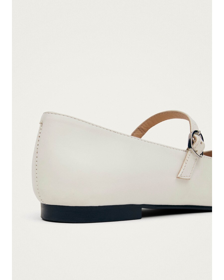 Alohas Musa Bicolor Black Cream Leather Ballet Flats