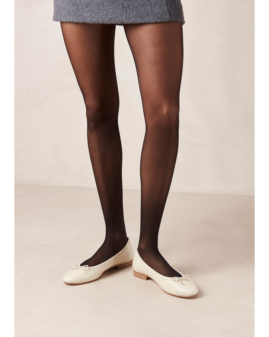 Alohas Oriana Cream Leather Ballet Flats