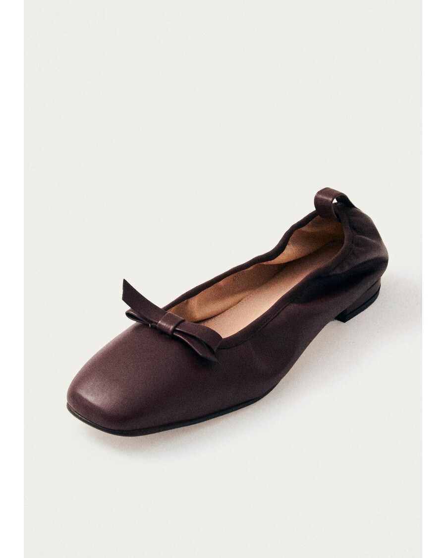 Alohas Freya Brown Leather Ballet Flats