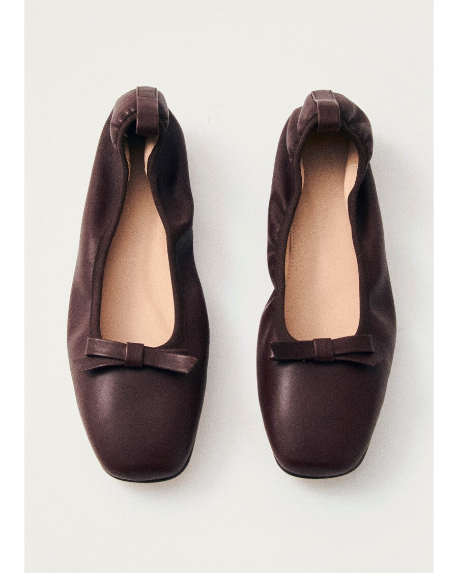 Alohas Freya Brown Leather Ballet Flats