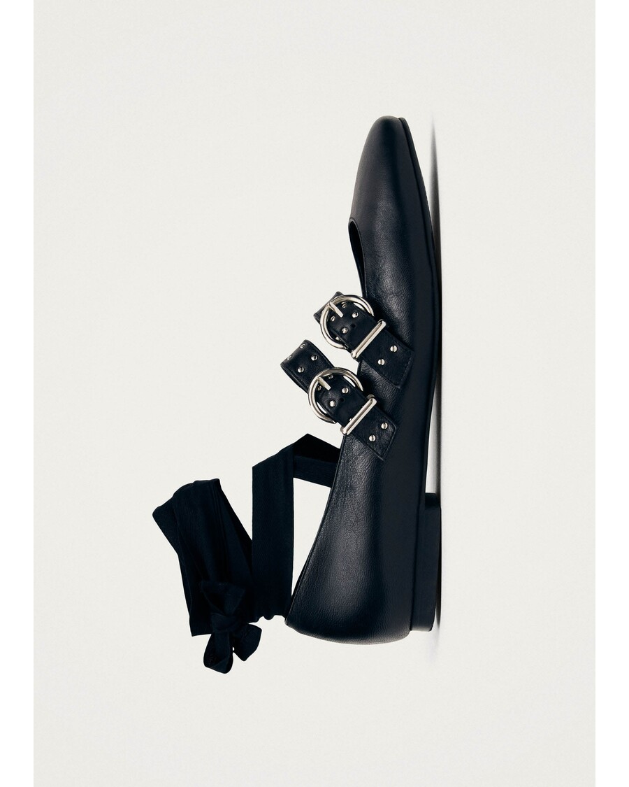 Alohas Thekla Black Leather Ballet Flats