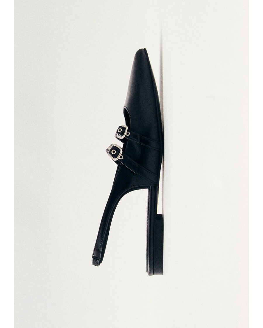 Alohas Wren Black Leather Ballet Flats