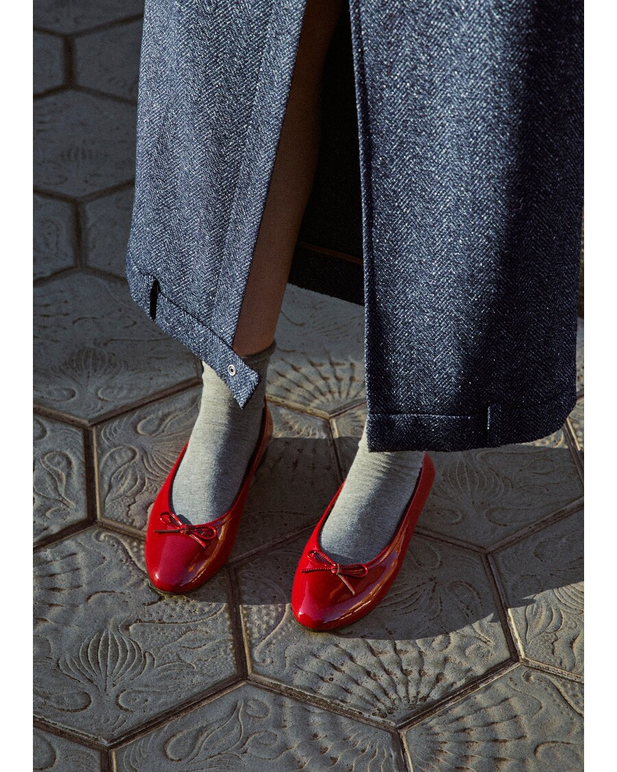 Alohas Oriana Onix Red Leather Ballet Flats