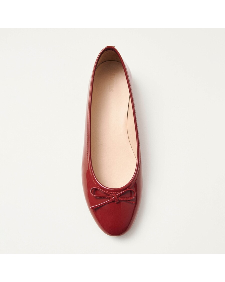 Alohas Oriana Onix Red Leather Ballet Flats