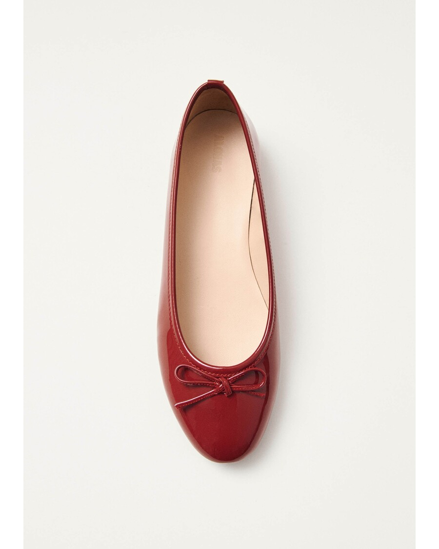 Alohas Oriana Onix Red Leather Ballet Flats