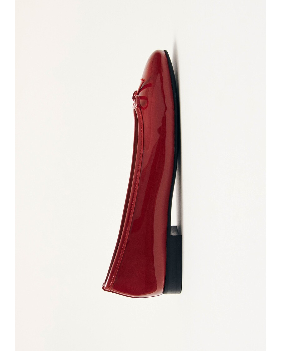 Alohas Oriana Onix Red Leather Ballet Flats