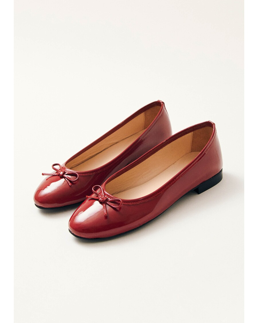 Alohas Oriana Onix Red Leather Ballet Flats