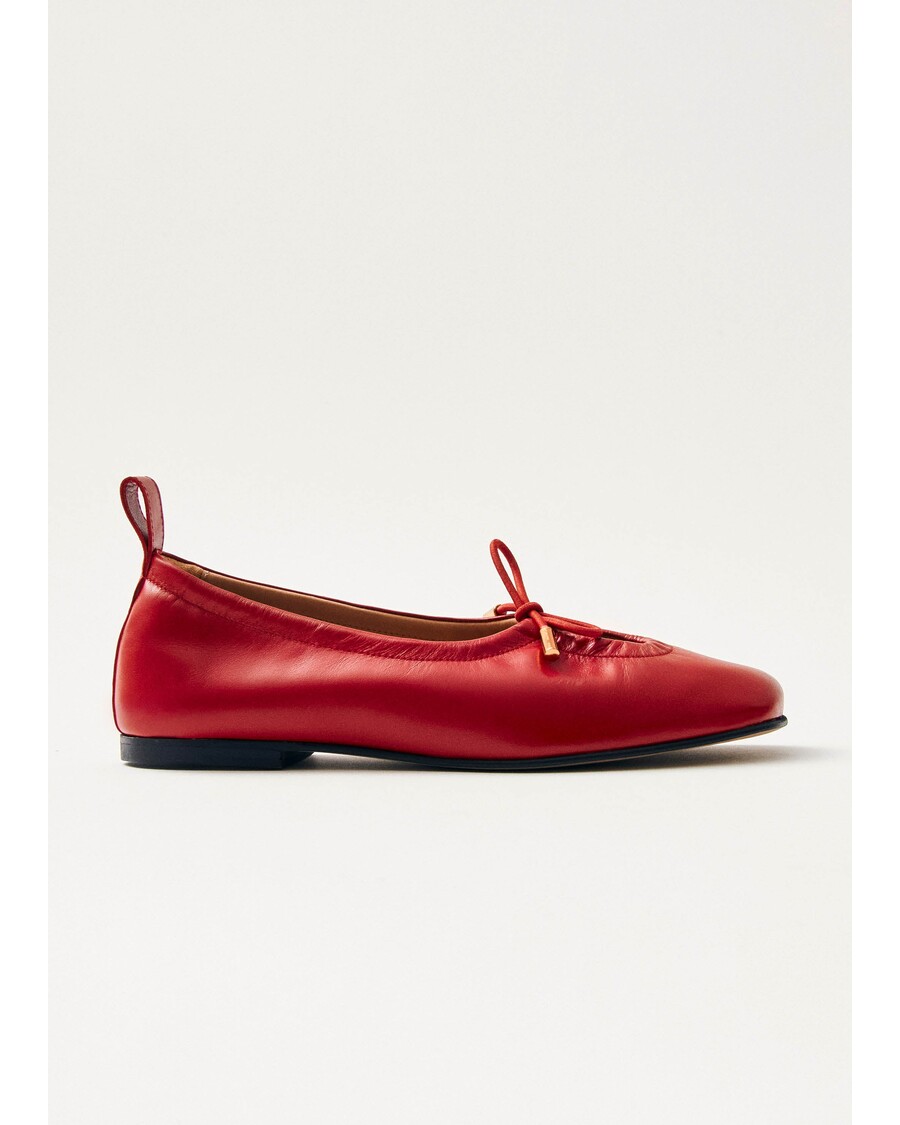 Alohas Rosalind Red Leather Ballet Flats