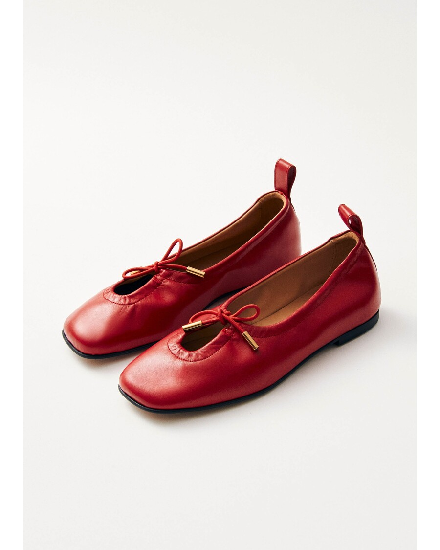 Alohas Rosalind Red Leather Ballet Flats
