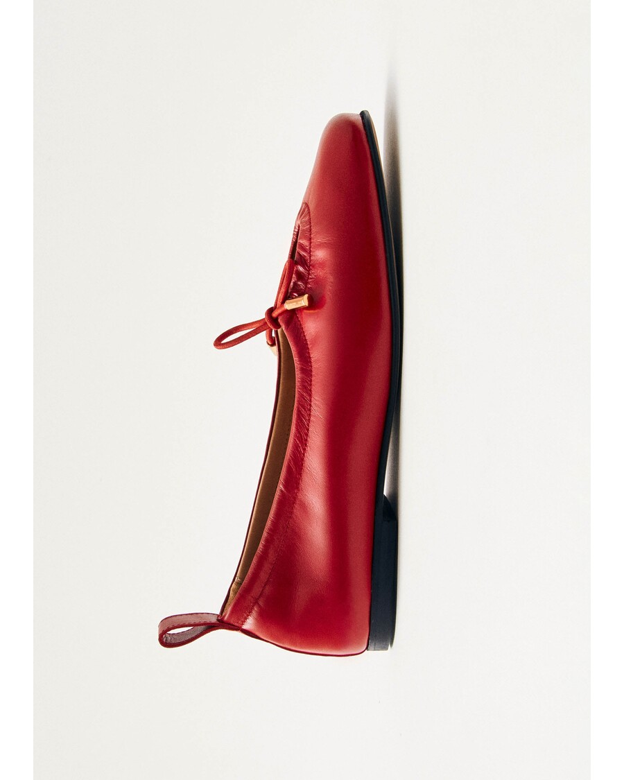 Alohas Rosalind Red Leather Ballet Flats