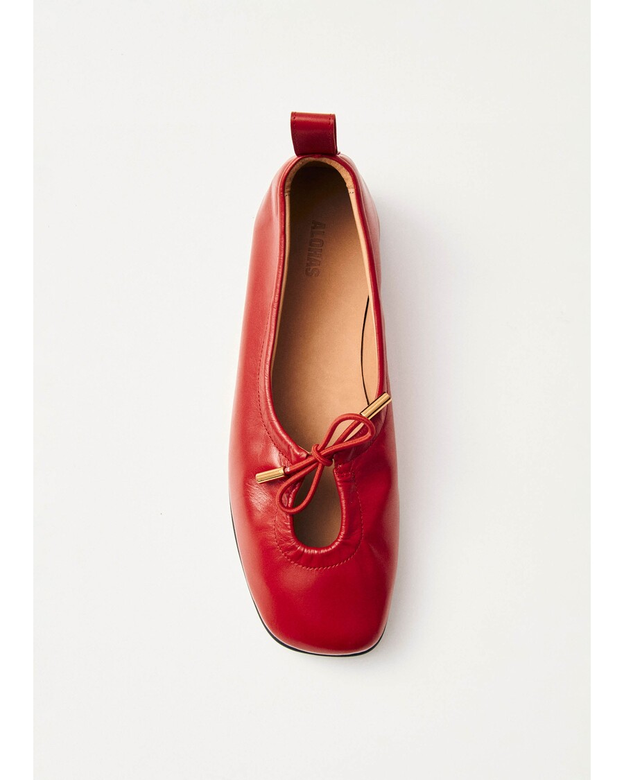 Alohas Rosalind Red Leather Ballet Flats