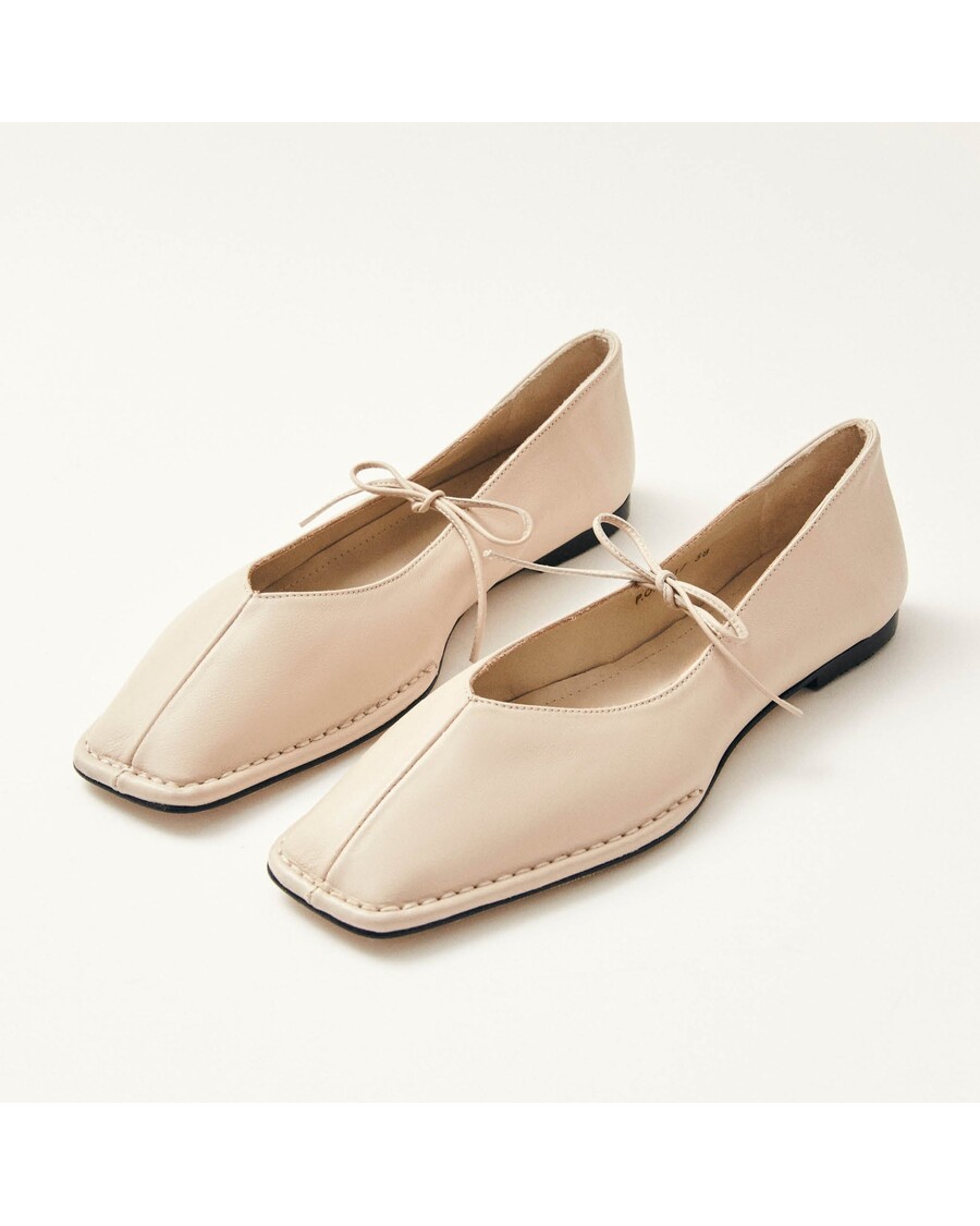 Alohas Sway Cream Leather Ballet Flats