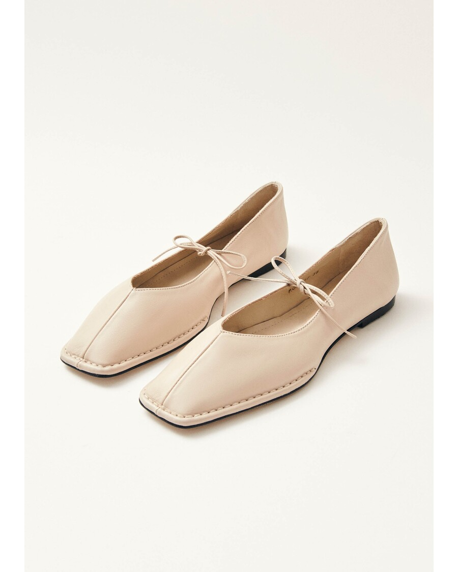 Alohas Sway Cream Leather Ballet Flats