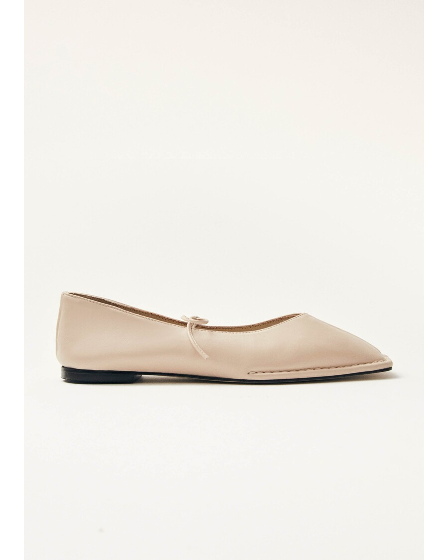 Alohas Sway Cream Leather Ballet Flats