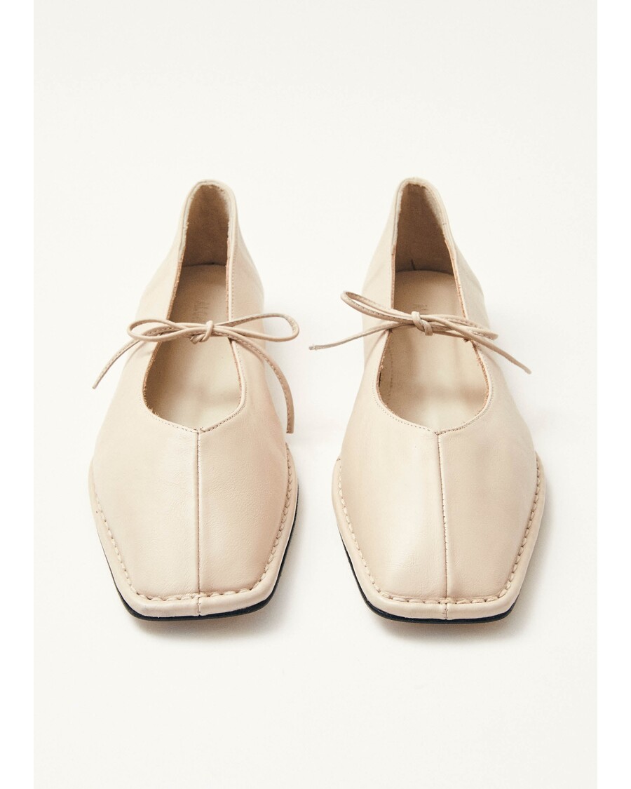 Alohas Sway Cream Leather Ballet Flats