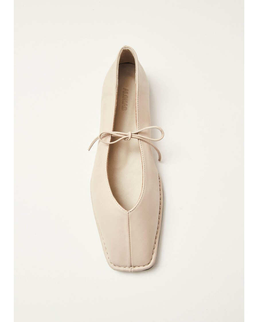 Alohas Sway Cream Leather Ballet Flats