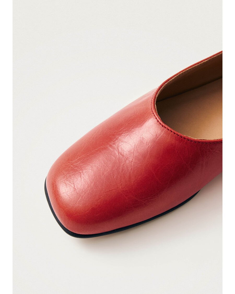 Alohas Edie Red Leather Ballet Flats