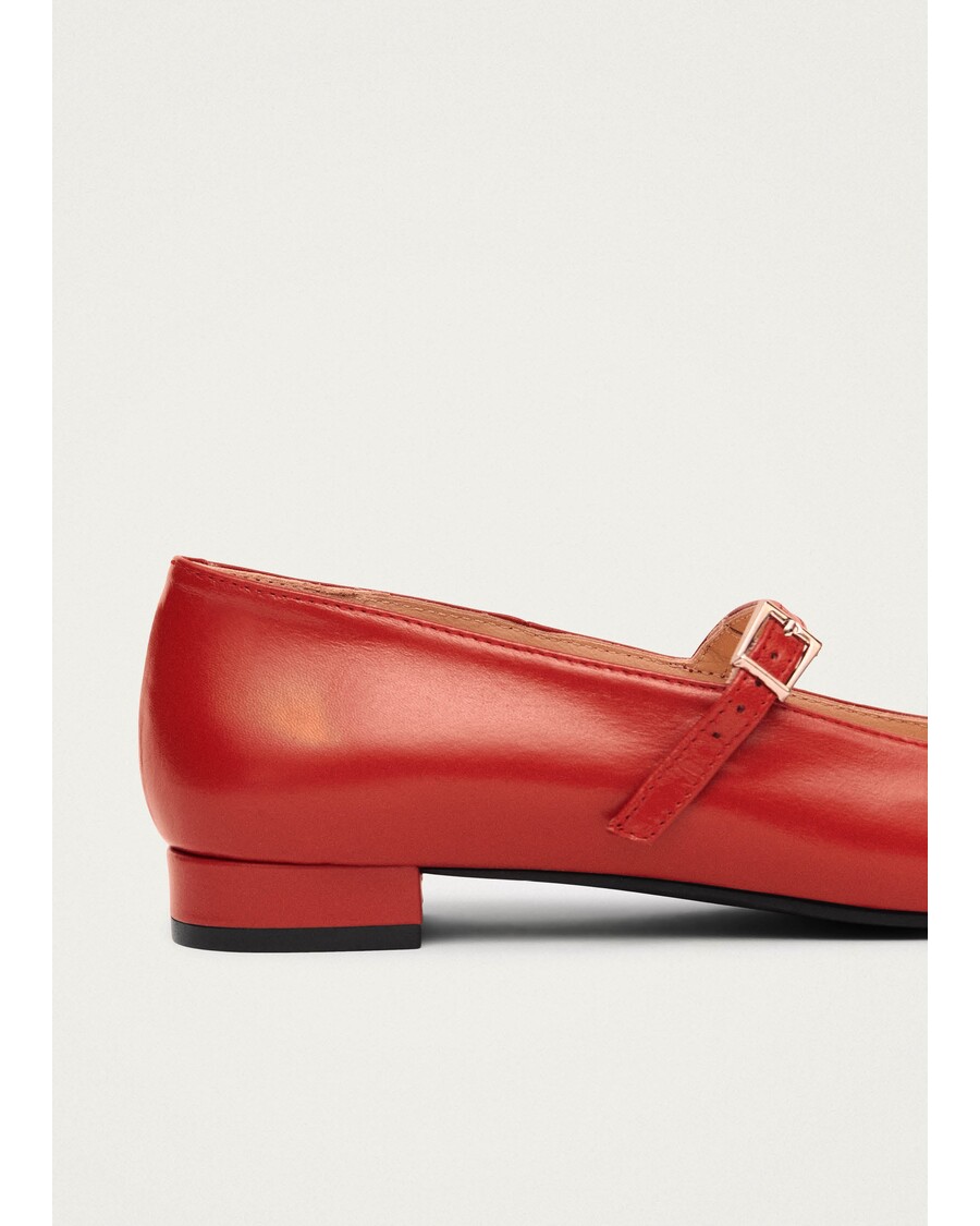 Alohas Por Do Sol Red Leather Ballet Flats